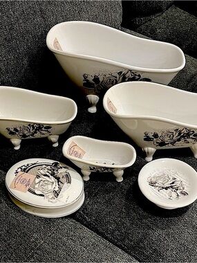 Gorgeous bathroom set . Rare collection from European Countryside. Great quality